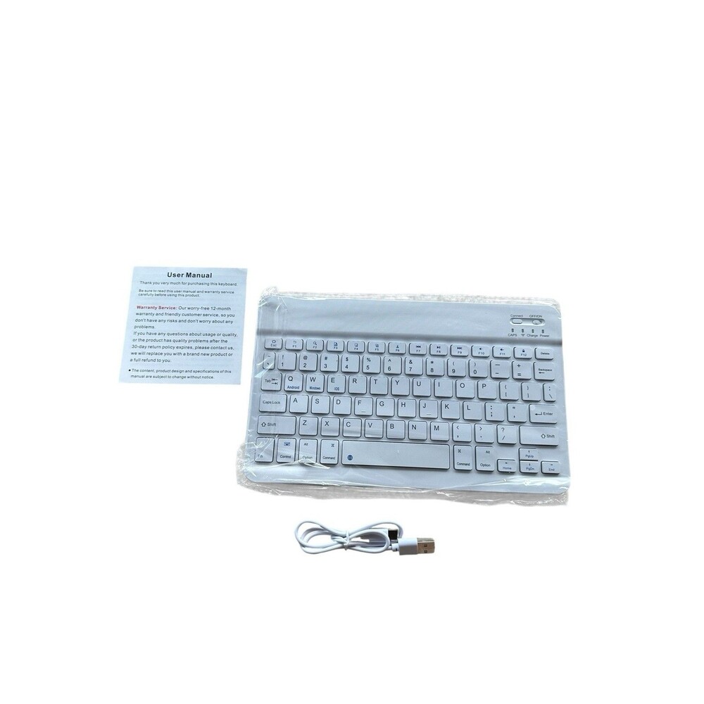 K350 Multi-Device Bluetooth Keyboard Rechargeable White Wireless Ultra Slim